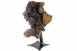 Unique, Amethyst Geode From Uruguay - Custom Metal Stand #77975-1